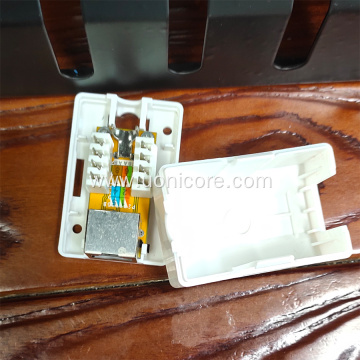 Shielded CAT6 single port keystone surface mount box